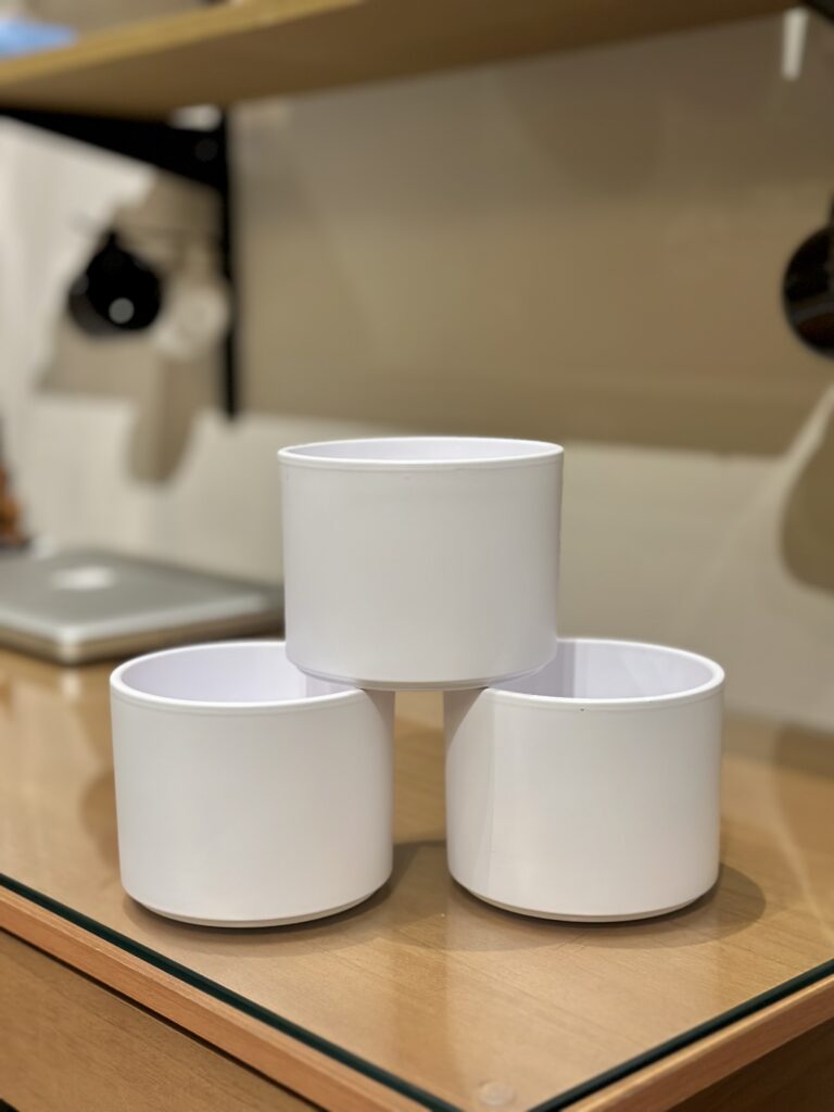Cachepô cerâmico Hanover branco M